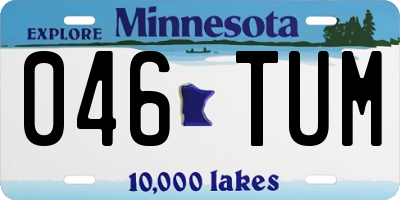 MN license plate 046TUM
