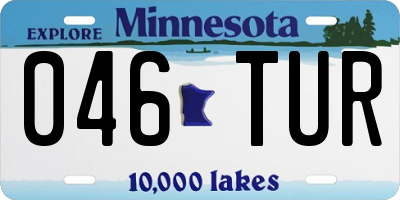 MN license plate 046TUR
