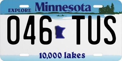 MN license plate 046TUS