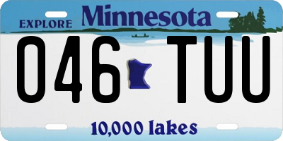 MN license plate 046TUU