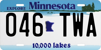 MN license plate 046TWA