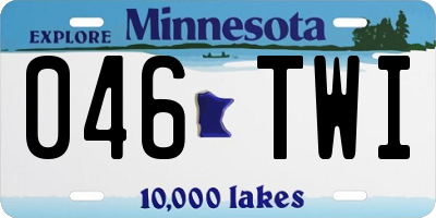 MN license plate 046TWI