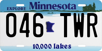 MN license plate 046TWR