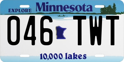 MN license plate 046TWT