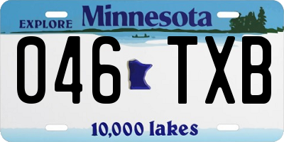 MN license plate 046TXB