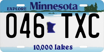 MN license plate 046TXC