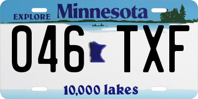 MN license plate 046TXF