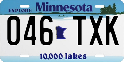 MN license plate 046TXK