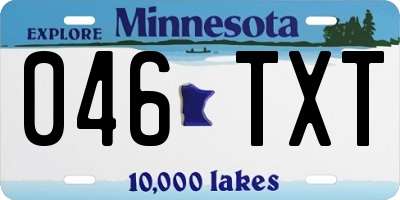 MN license plate 046TXT