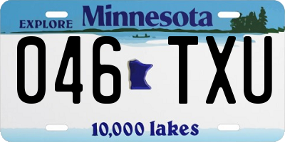 MN license plate 046TXU