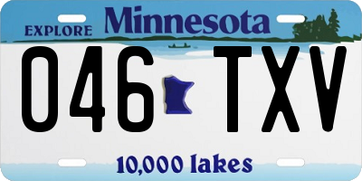 MN license plate 046TXV