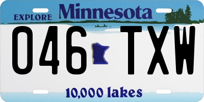 MN license plate 046TXW
