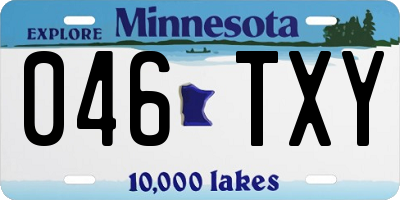 MN license plate 046TXY