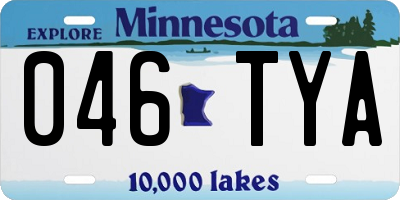 MN license plate 046TYA