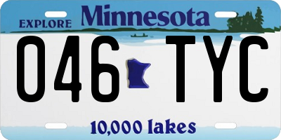 MN license plate 046TYC