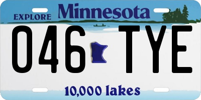 MN license plate 046TYE