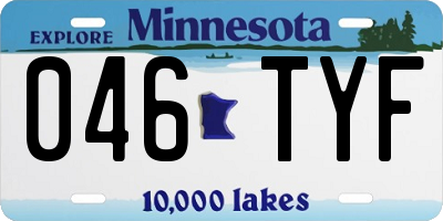 MN license plate 046TYF