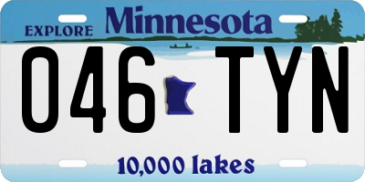 MN license plate 046TYN