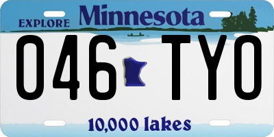 MN license plate 046TYO