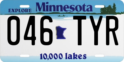 MN license plate 046TYR