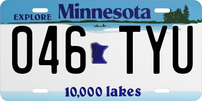 MN license plate 046TYU