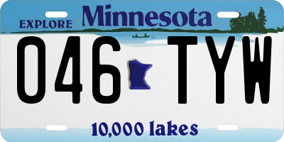MN license plate 046TYW