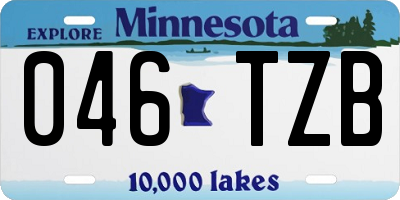 MN license plate 046TZB