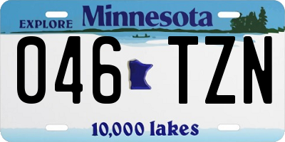MN license plate 046TZN