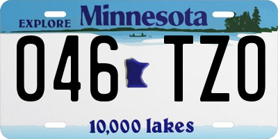 MN license plate 046TZO