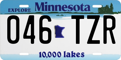 MN license plate 046TZR