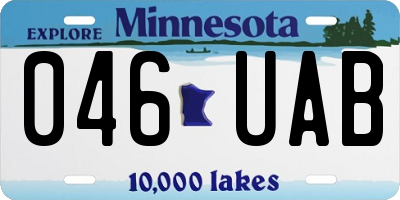 MN license plate 046UAB