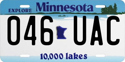 MN license plate 046UAC