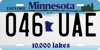 MN license plate 046UAE