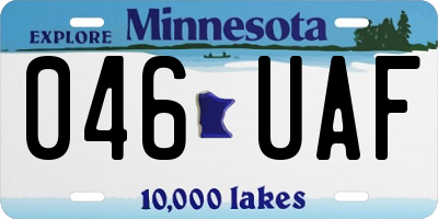 MN license plate 046UAF