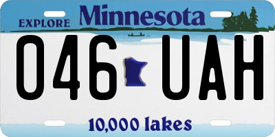 MN license plate 046UAH