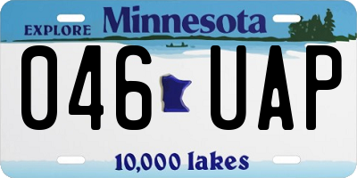 MN license plate 046UAP
