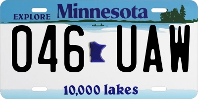 MN license plate 046UAW