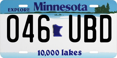 MN license plate 046UBD