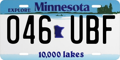 MN license plate 046UBF