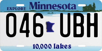 MN license plate 046UBH