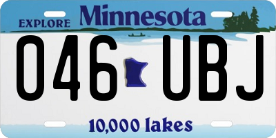 MN license plate 046UBJ