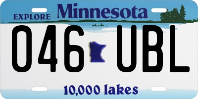MN license plate 046UBL