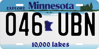 MN license plate 046UBN