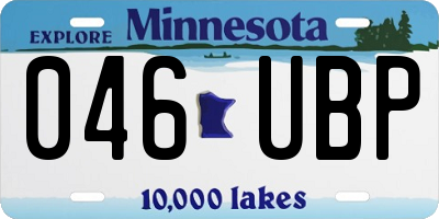 MN license plate 046UBP