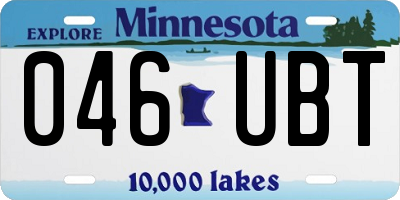 MN license plate 046UBT