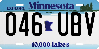 MN license plate 046UBV