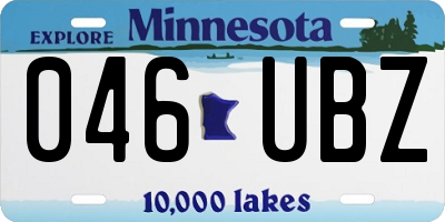 MN license plate 046UBZ