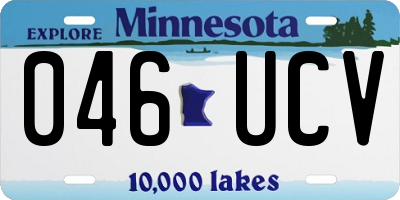 MN license plate 046UCV