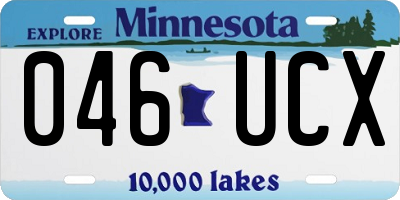 MN license plate 046UCX