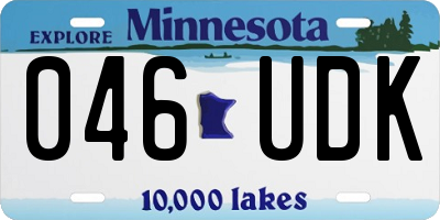 MN license plate 046UDK